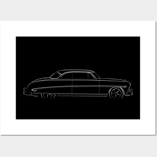 1952 Hudson Hornet - profile stencil, white Posters and Art